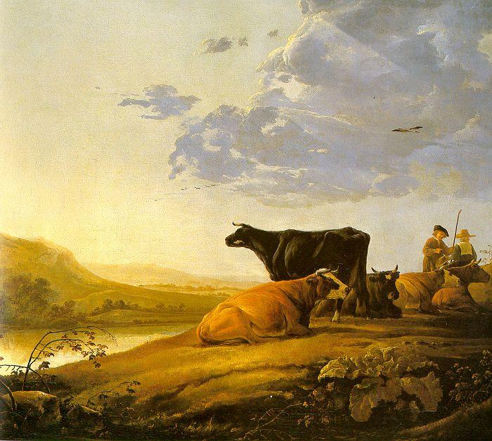 CUYP, Aelbert Young Herdsman with Cows fdg oil painting image